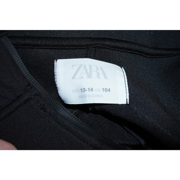 Zara Black Hooded Full-Zip Jacket with Reflective Trim - Size 13-14 Youth XL - Picture 4 of 5